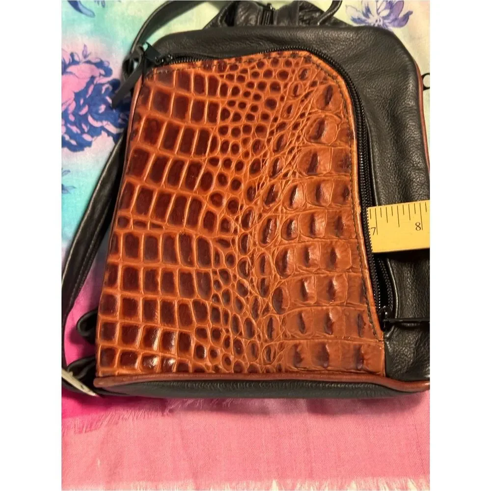 Artisan Lefty Leather CCW Sling/Backpack - Brahmin Croc Detail - Heavy Duty NEW